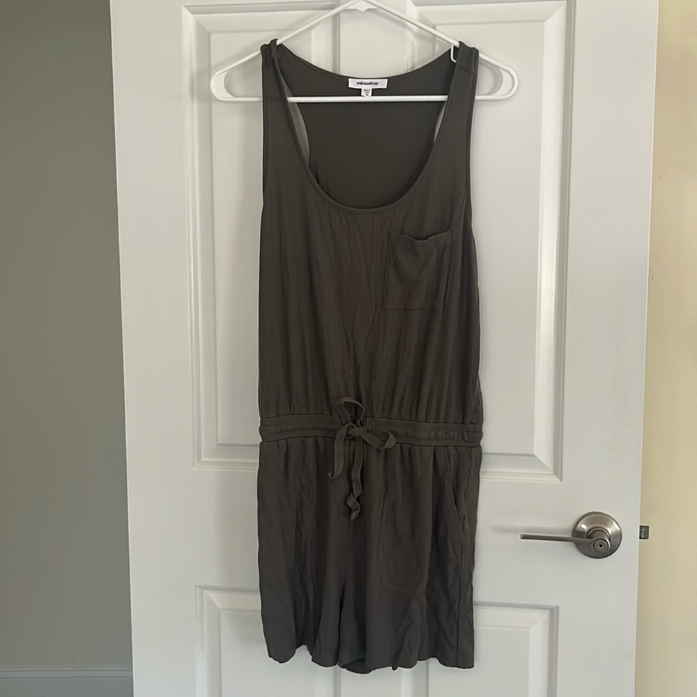 Olive green sleeveless romper